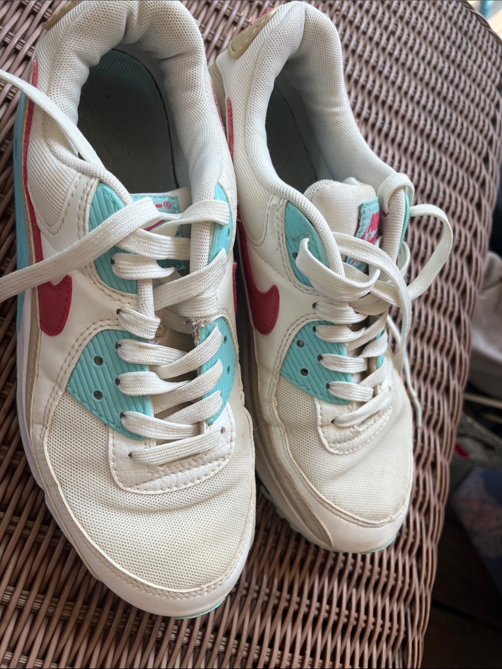 Nike White Teal and Pink Low-Top Women's Sneakers